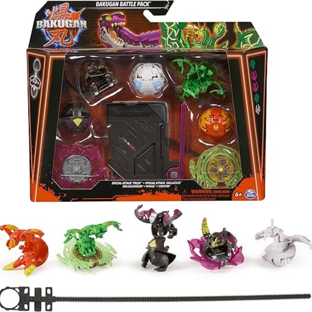 Bakugan Battle 5-Pack, Special Attack Trox, Nillious, Dragonoid, Wing, Ventri; C
